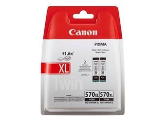 Dwupak Tuszy Oryginalnych Canon PGI-570XL PIXMA MG5750 MG5751 MG6850 MG7750 TS5050 PGI-570PGBK XL Czarny