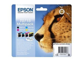 Komplet Tuszy Oryginalnych Epson T0715 Stylus D78 D120 SX100 SX200 SX400 BX600FW