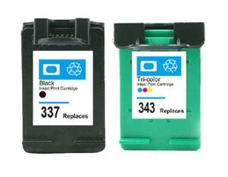 Zgodny Komplet Tuszy do HP 337 + 343 DeskJet 5940 6983 OfficeJet 6310 TD-C9364EEPK CMYK