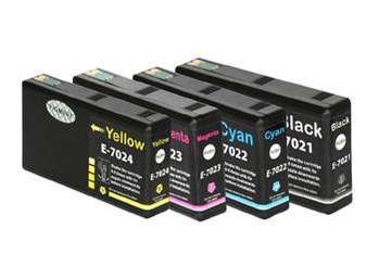 Zgodny Komplet Tuszy do Epson WorkForce Pro WP-4015DN 4525DNF 4095DN TD-T7021C CMYK